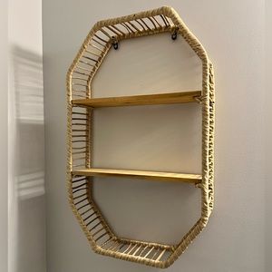 Rattan display shelf